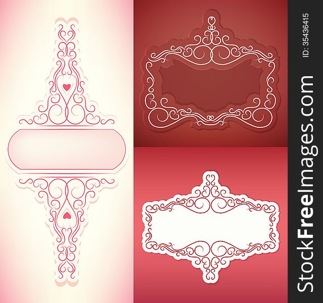 ornate set of elegant rich  ornate vector frames