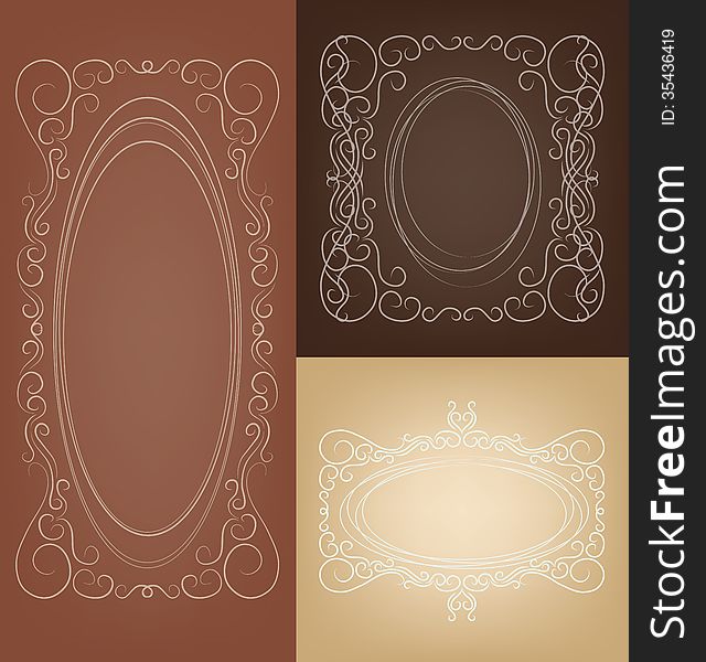 Set Of Elegant Rich  Ornate Vector Frames