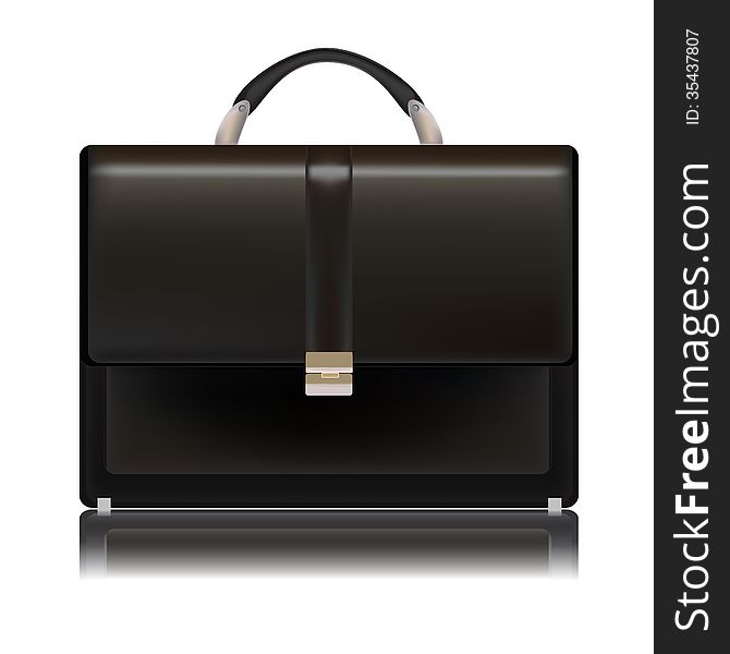 The image of the business black leather briefcase