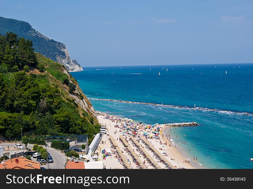 Summer beach tropical landscape, azure water