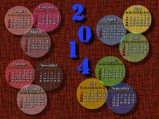 Calendar For 2014 Year On The Brown Background Stock Photo Calendar For 2014 Year On The Brown Background Stock Photo