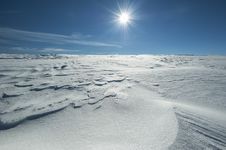 Winter Alpine Scenery With Snow Dunes And Frozen Snow Stock Photo Winter Alpine Scenery With Snow Dunes And Frozen Snow Stock Photo