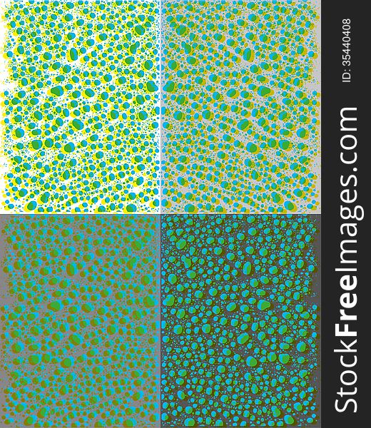 A color vector set of 4 abstract backgrounds: yellow and blue drops(spots) on different gray backgrounds. Can be used as pattern for a paper wrap, etc. A color vector set of 4 abstract backgrounds: yellow and blue drops(spots) on different gray backgrounds. Can be used as pattern for a paper wrap, etc.