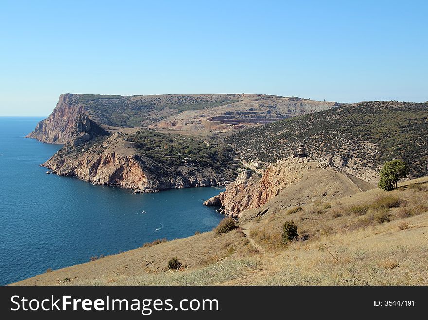 Balaklava bay as seen from Genoese fortress Cembalo, Balaklava, Sevastopol, Ukraine. Balaklava bay as seen from Genoese fortress Cembalo, Balaklava, Sevastopol, Ukraine