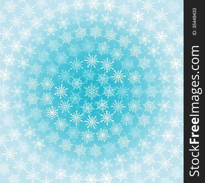 Snowflakes Circles Background