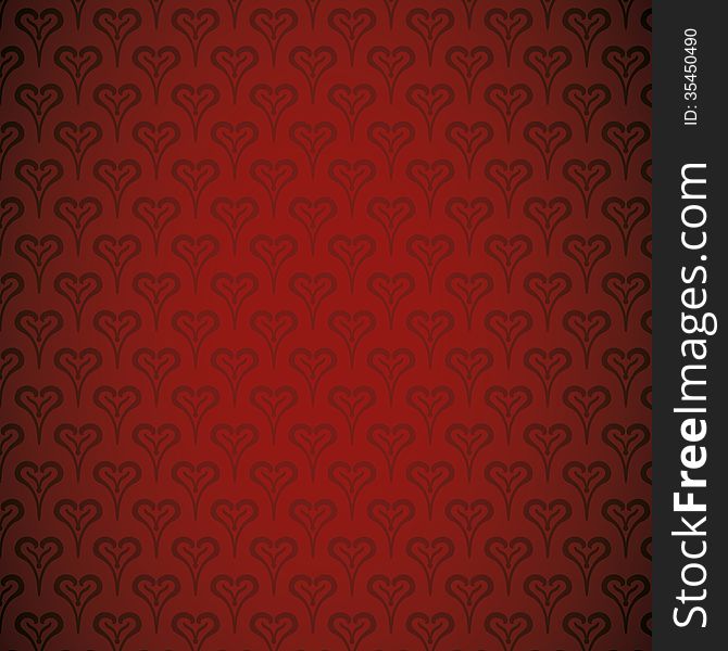 Red Elegant Abstract Hearts Background