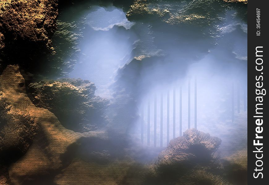 Image depicting a dungeon like mysterious place