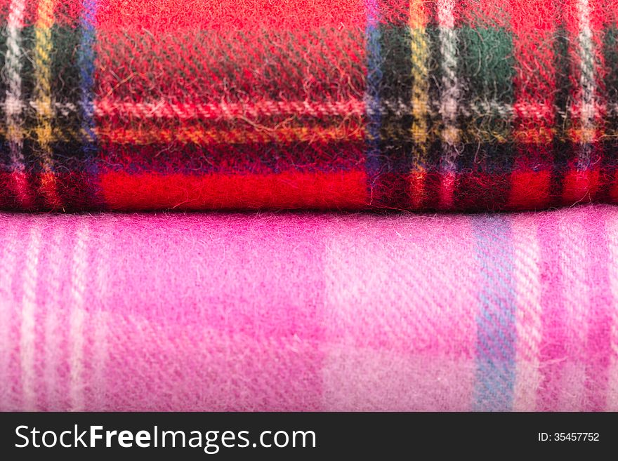Pink and Red Woolen Scarfs. Pink and Red Woolen Scarfs
