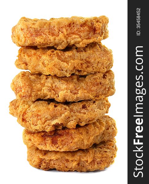 Delicious breaded chicken pieces