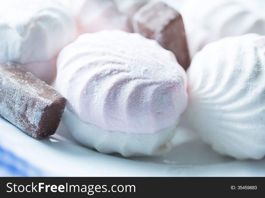 Sweets and Chocolates on the White Plate