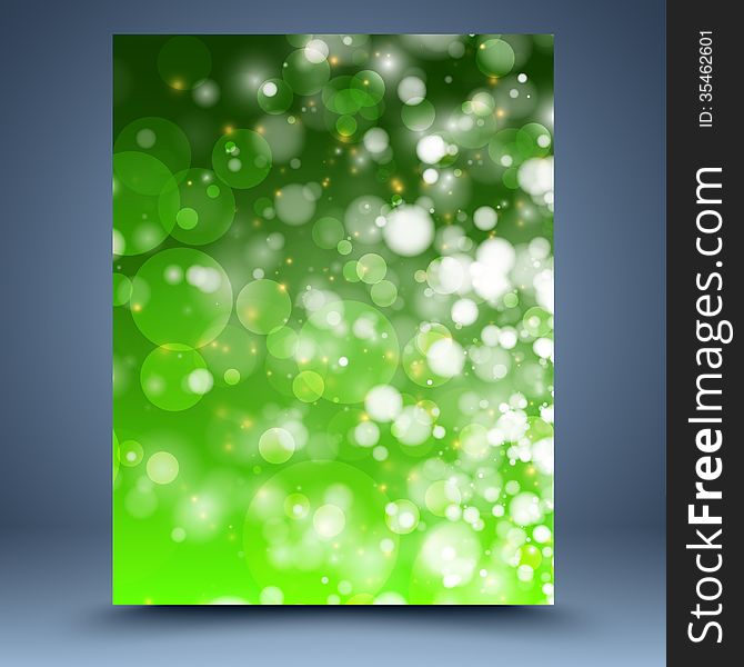 Green and white bokeh abstract background for website, banner, business card, invitation, postcard