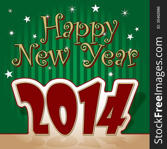 2014 happy new year poster or card. 2014 happy new year poster or card