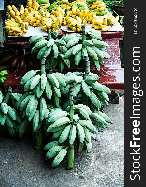Banana in the street market