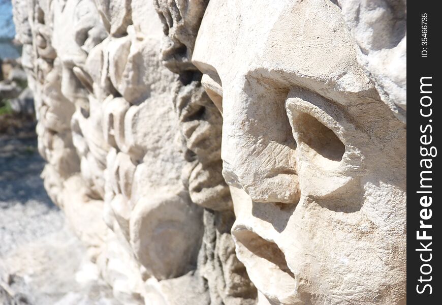 Rock Carvings of Mysterious Faces, Turkey. Rock Carvings of Mysterious Faces, Turkey
