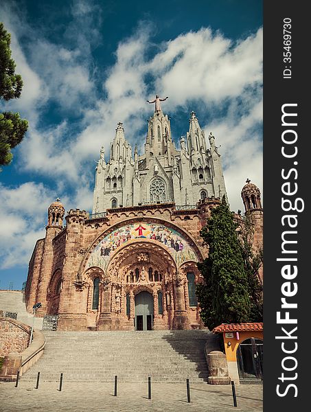 Church Sacred Heart.Tibidabo. Barcelona.