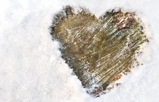 Heart In The Snow Stock Image