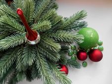 Christmas And New Year Decorations Red Balls And Firtree Royalty Free Stock Photos Christmas And New Year Decorations Red Balls And Firtree Royalty Free Stock Photos