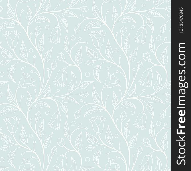 Seamless floral pattern in light retro colors. Perfect for wedding design.