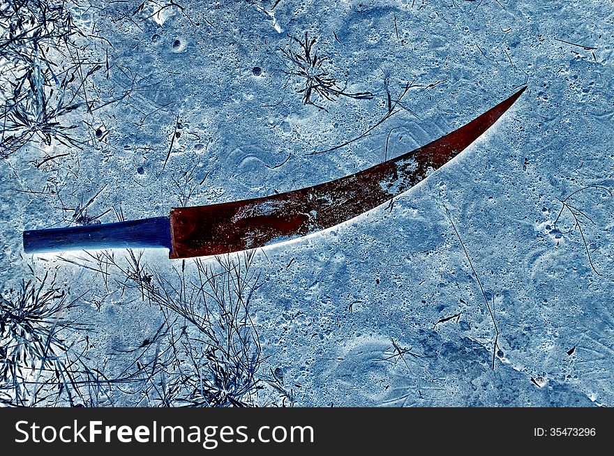 Closeup shot of knife art. Closeup shot of knife art