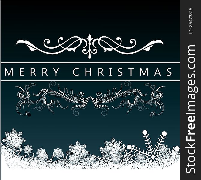 Christmas Greeting Card. Merry Christmas lettering,  illustration