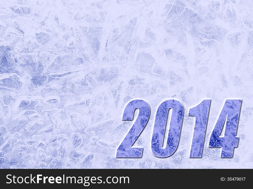 Happy New Year 2014 ice background. Happy New Year 2014 ice background