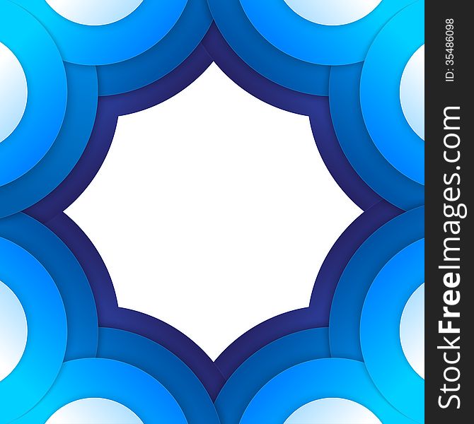 Abstract blue paper circles background. RGB EPS 10