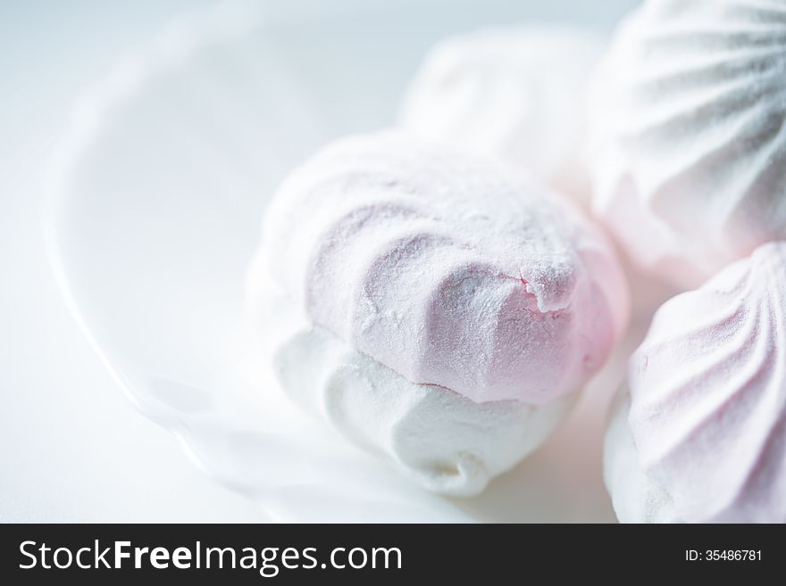 Sweets on the white plate