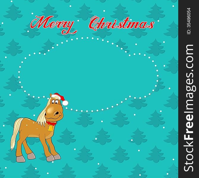 Christmas Card With Horse