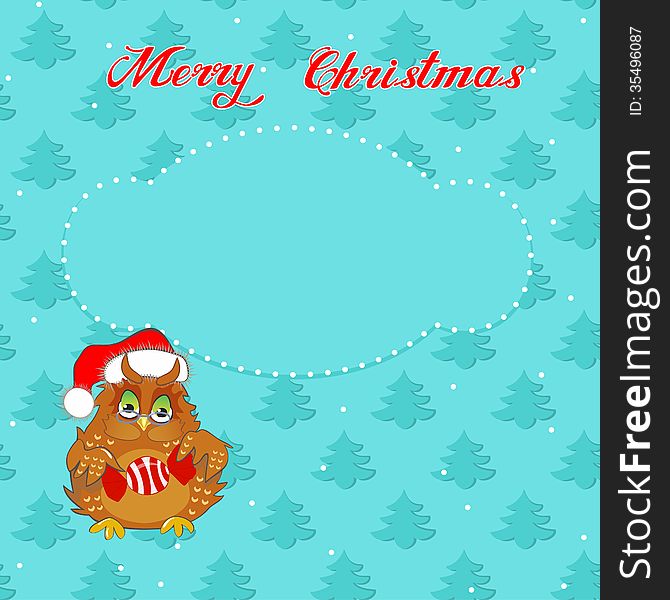 Christmas Card With Owl