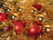 Red And Golden Christmas Balls Royalty Free Stock Image
