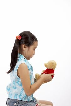 Girl With A Teddy Bear Stock Photography Girl With A Teddy Bear Stock Photography