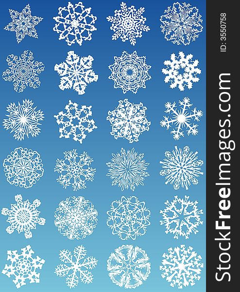 Beautiful Snowflakes Icons Set