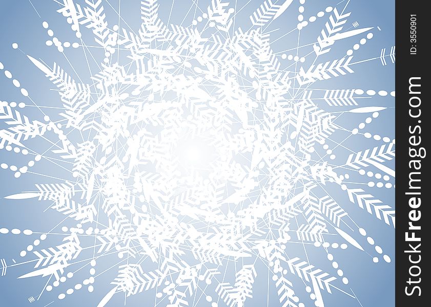 Blue Winter Snowflake Pattern Background