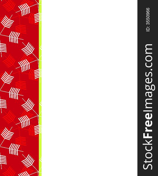 A clip art illustration of a decorative Christmas page border with holiday snowflake embellishments and festive colors. A clip art illustration of a decorative Christmas page border with holiday snowflake embellishments and festive colors