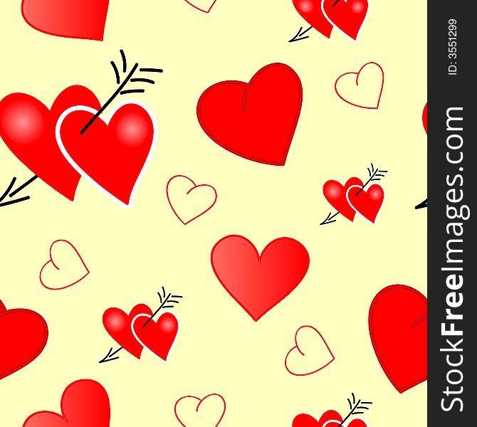 Valentine with hearts - seamlessly vector wallpaper. Valentine with hearts - seamlessly vector wallpaper