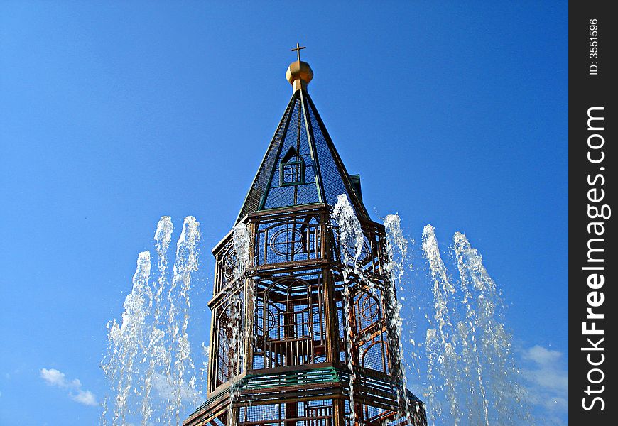 Fountain made in the manner of church