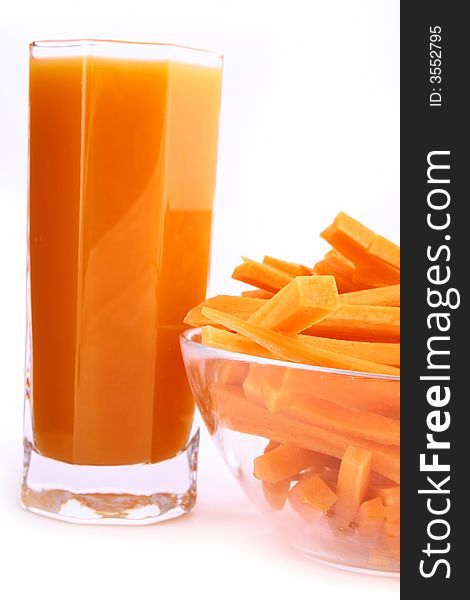 Fresh Carrot Juice Isolated