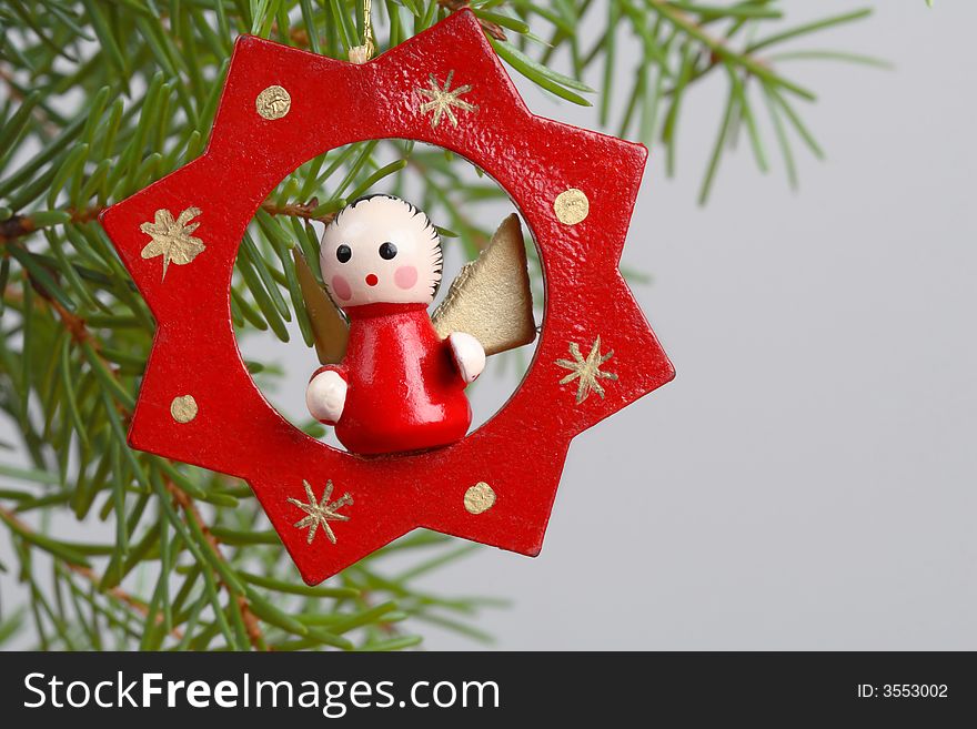 Christmas decoration- red star with angel