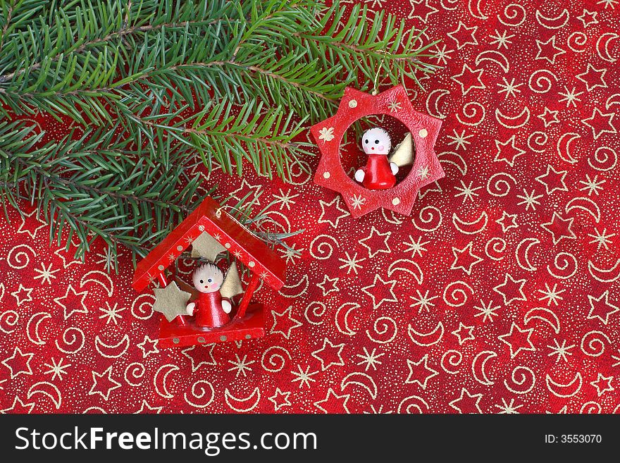 Christmas decoration- star and cottage