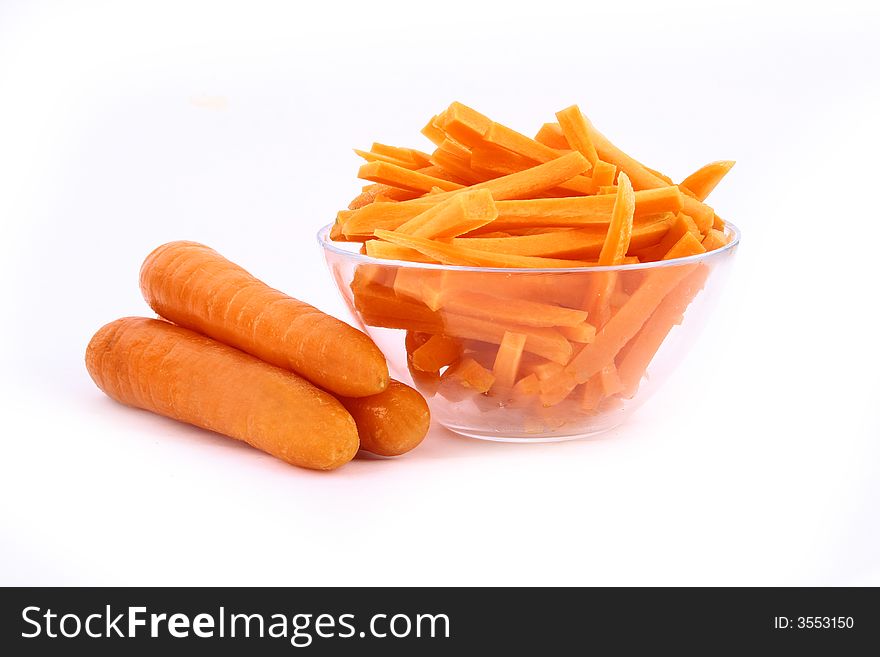Fresh carrot juice isolated white backgrund