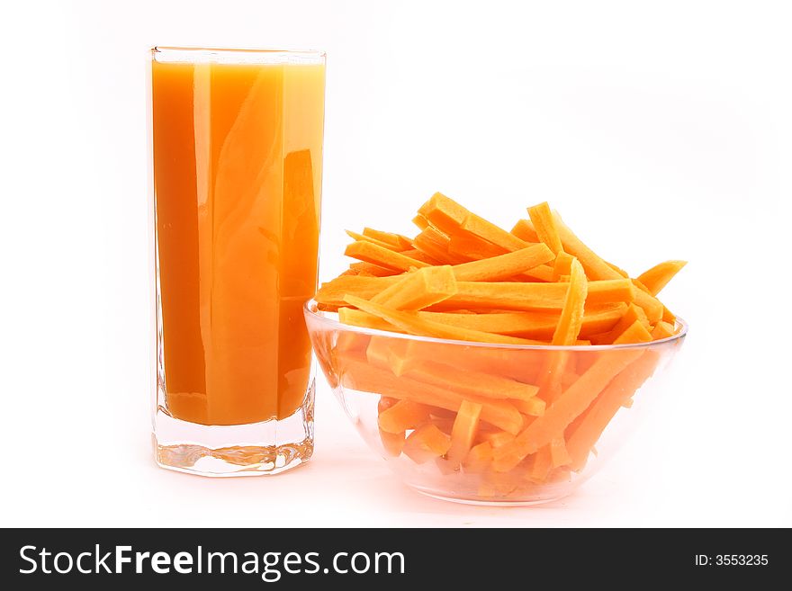 Fresh Carrot Juice Isolated
