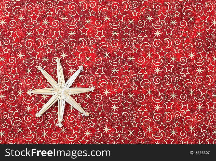 Red christmas background and star