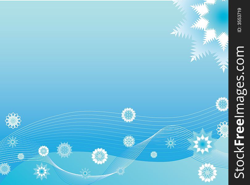 Blue Snowflakes background