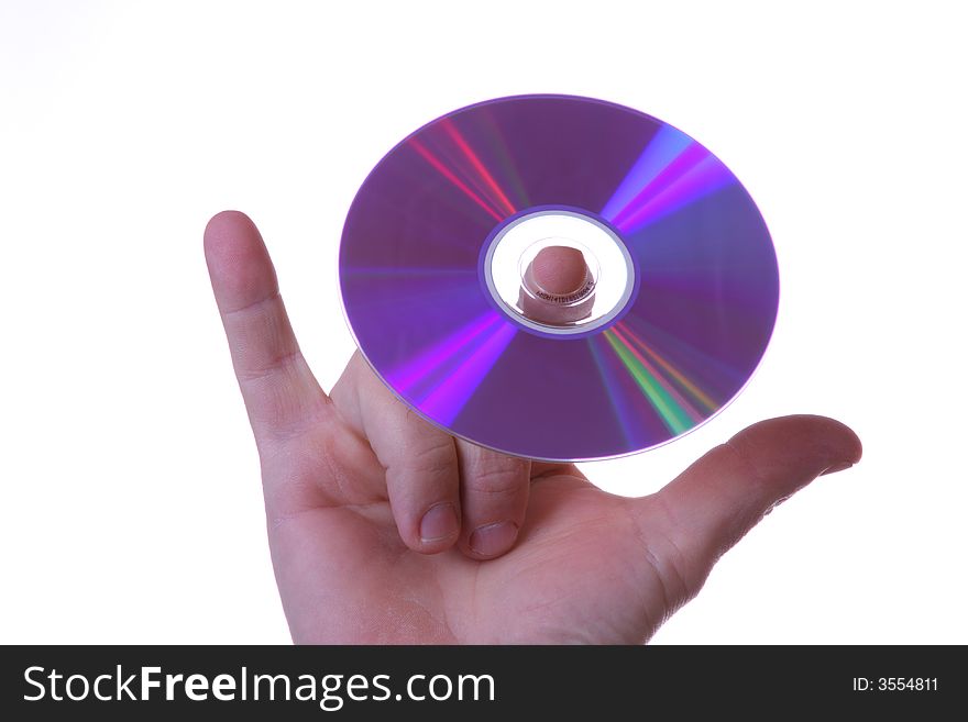 DVD on fingers