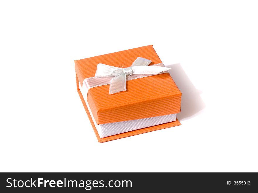 The orange giftbox of jewel. The orange giftbox of jewel