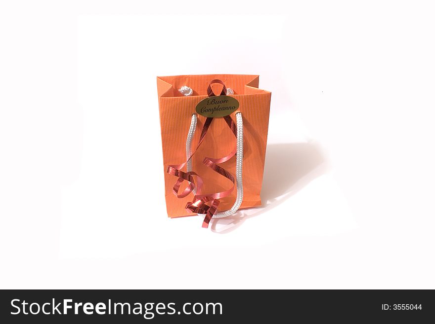 The small orange gift bag