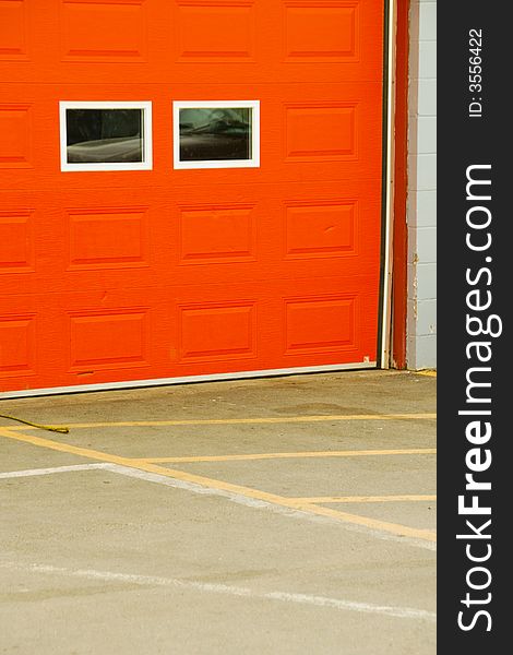 Orange Garage Door