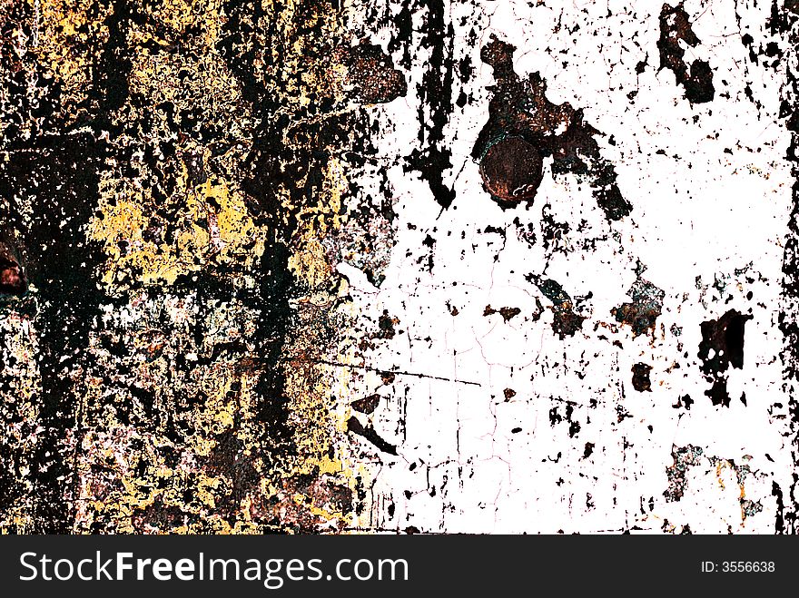 Deteriorating painted brick wall stylized with grunge effects (part of a photo illustration series). Deteriorating painted brick wall stylized with grunge effects (part of a photo illustration series)