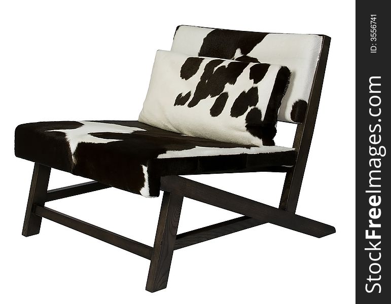 Wood And Cowhide Chair