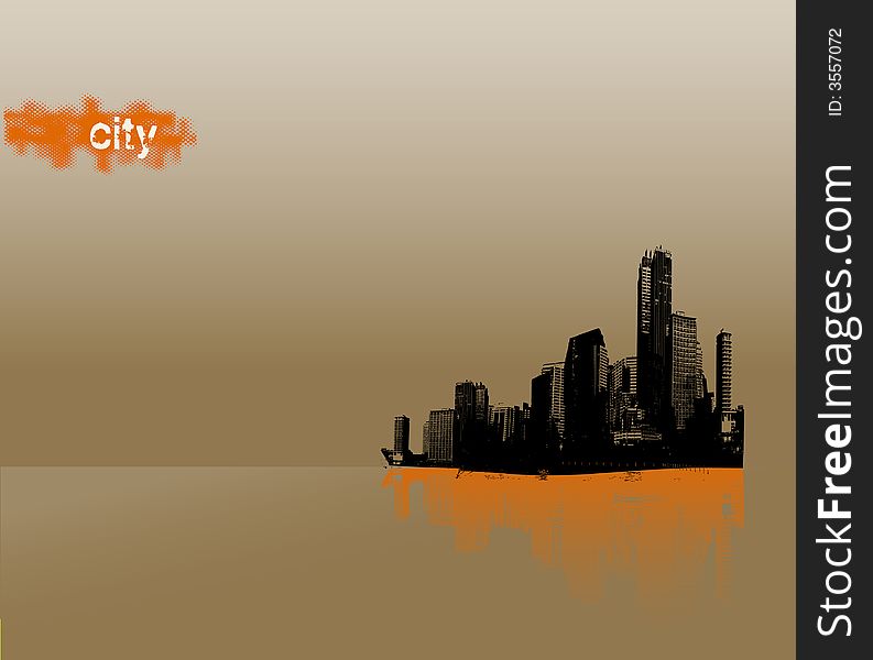 Black city with light brown with text. Vector. Black city with light brown with text. Vector